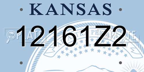 12161Z2 Kansas License Plate