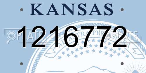 1216772 Kansas License Plate