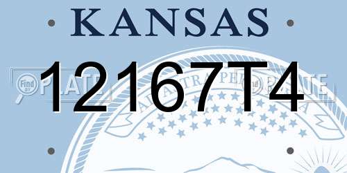 12167T4 Kansas License Plate