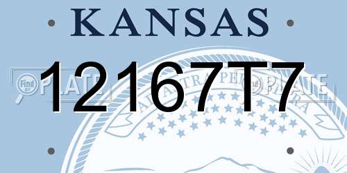12167T7 Kansas License Plate