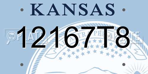 12167T8 Kansas License Plate
