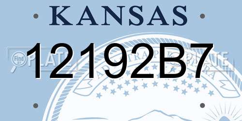 12192B7 Kansas License Plate
