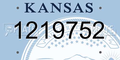1219752 Kansas License Plate