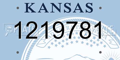 1219781 Kansas License Plate