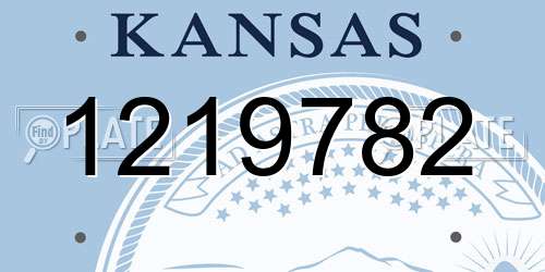 1219782 Kansas License Plate
