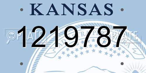 1219787 Kansas License Plate