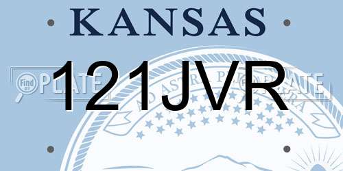 121JVR Kansas License Plate