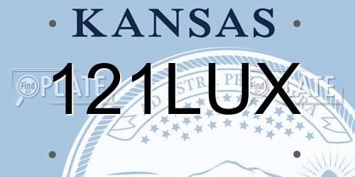 121LUX Kansas License Plate