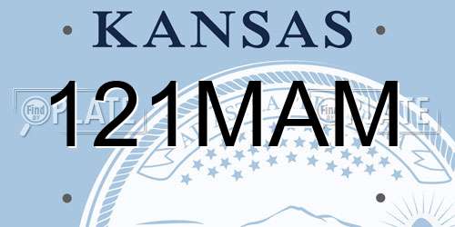121MAM Kansas License Plate