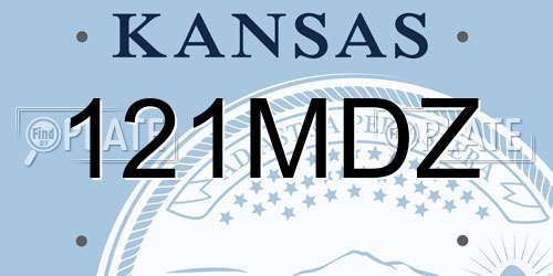 121MDZ Kansas License Plate