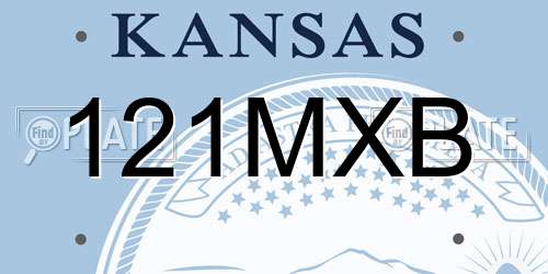 121MXB Kansas License Plate