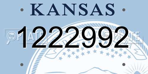1222992 Kansas License Plate