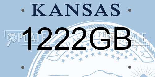 1222GB Kansas License Plate