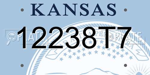 12238T7 Kansas License Plate