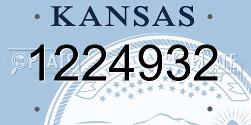 1224932 Kansas License Plate