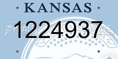 1224937 Kansas License Plate