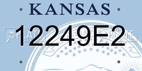 12249E2 Kansas License Plate