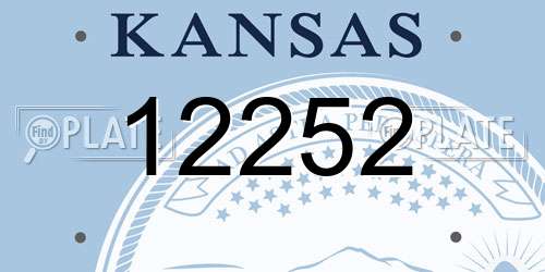 12252 Kansas License Plate