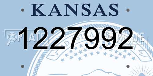 1227992 Kansas License Plate