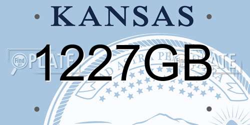1227GB Kansas License Plate