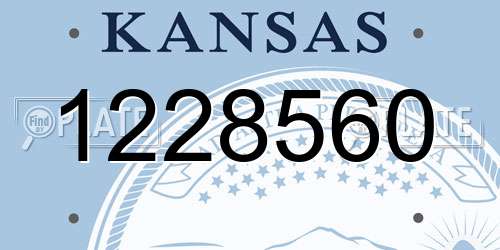 1228560 Kansas License Plate