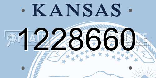 1228660 Kansas License Plate