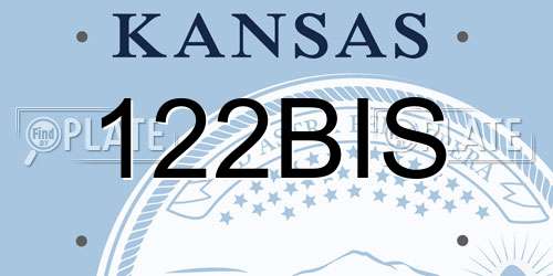 122BIS Kansas License Plate