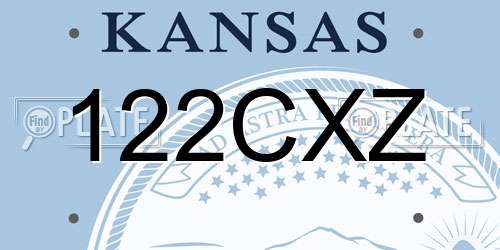 122CXZ Kansas License Plate