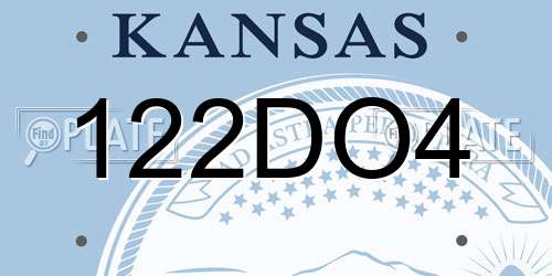 122DO4 Kansas License Plate