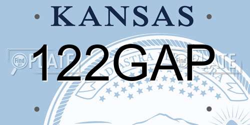 122GAP Kansas License Plate