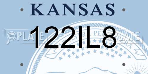 122IL8 Kansas License Plate