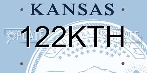 122KTH Kansas License Plate