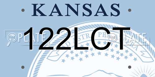122LCT Kansas License Plate