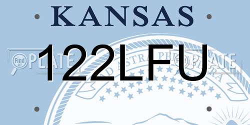 122LFU Kansas License Plate
