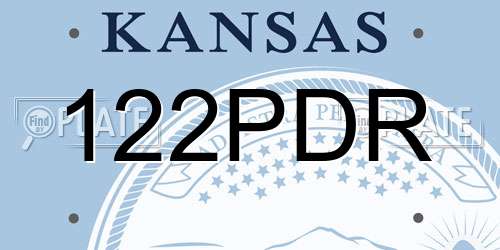 122PDR Kansas License Plate