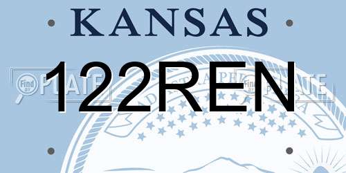 122REN Kansas License Plate