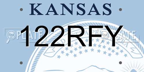 122RFY Kansas License Plate