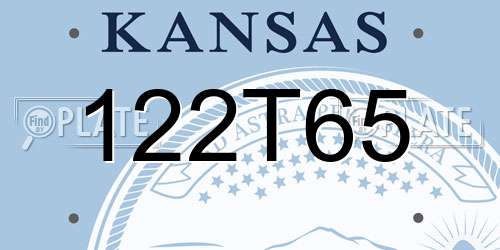 122T65 Kansas License Plate