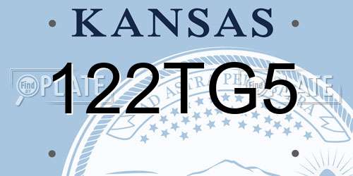 122TG5 Kansas License Plate