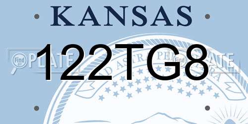 122TG8 Kansas License Plate