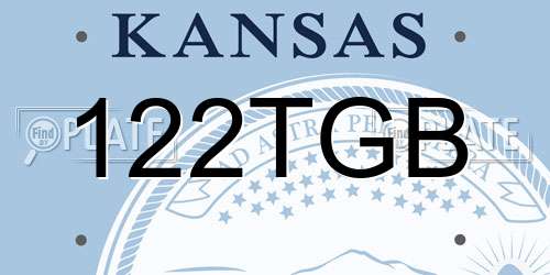 122TGB Kansas License Plate