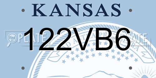 122VB6 Kansas License Plate