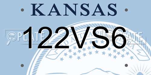 122VS6 Kansas License Plate
