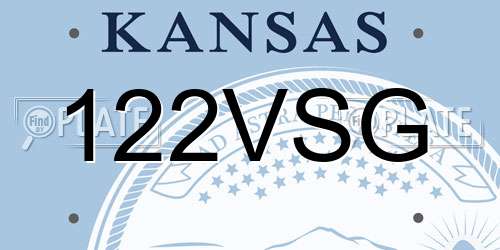 122VSG Kansas License Plate