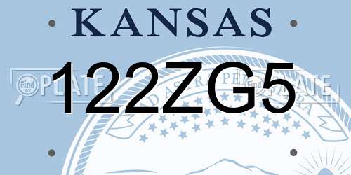 122ZG5 Kansas License Plate