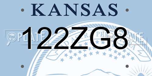 122ZG8 Kansas License Plate