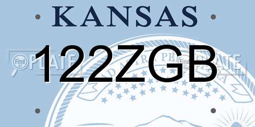 122ZGB Kansas License Plate