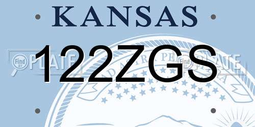 122ZGS Kansas License Plate