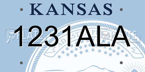 1231ALA Kansas License Plate