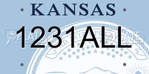 1231ALL Kansas License Plate